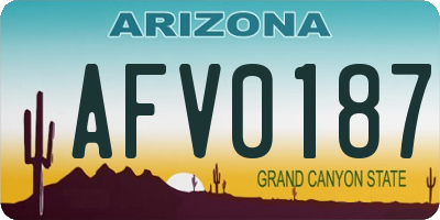 AZ license plate AFV0187