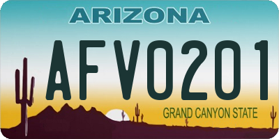 AZ license plate AFV0201