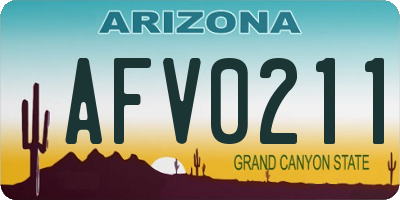 AZ license plate AFV0211