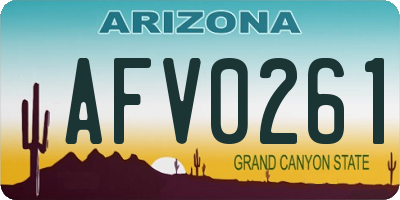 AZ license plate AFV0261