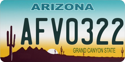 AZ license plate AFV0322