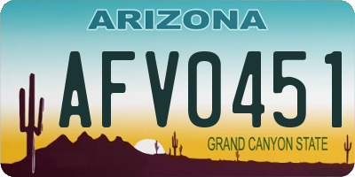 AZ license plate AFV0451