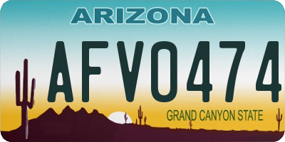 AZ license plate AFV0474