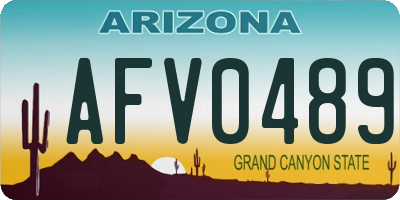 AZ license plate AFV0489