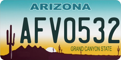 AZ license plate AFV0532