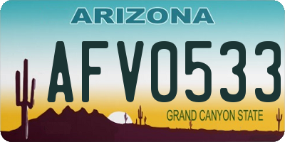 AZ license plate AFV0533