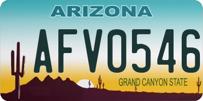 AZ license plate AFV0546