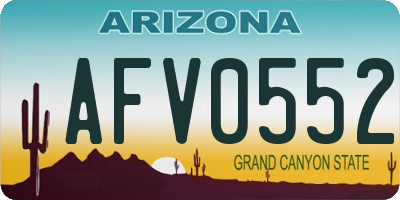 AZ license plate AFV0552