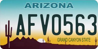 AZ license plate AFV0563