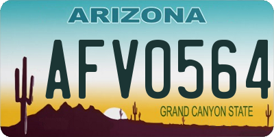 AZ license plate AFV0564