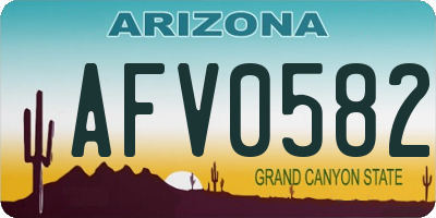 AZ license plate AFV0582