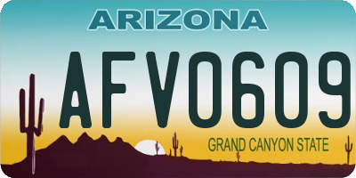 AZ license plate AFV0609