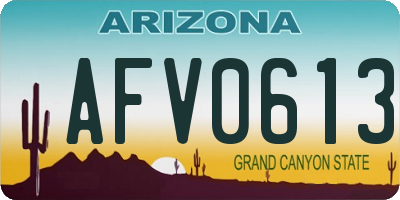 AZ license plate AFV0613