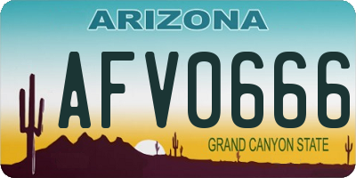 AZ license plate AFV0666