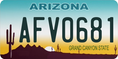 AZ license plate AFV0681