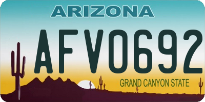 AZ license plate AFV0692