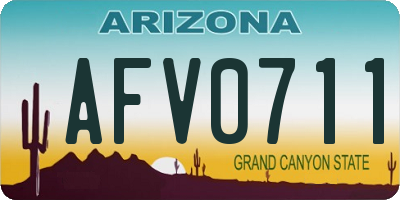 AZ license plate AFV0711