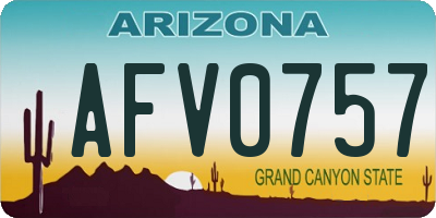 AZ license plate AFV0757