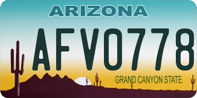 AZ license plate AFV0778