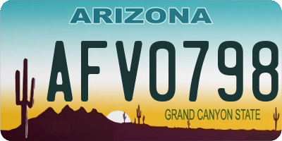 AZ license plate AFV0798