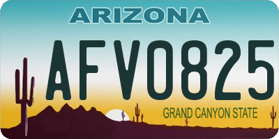 AZ license plate AFV0825