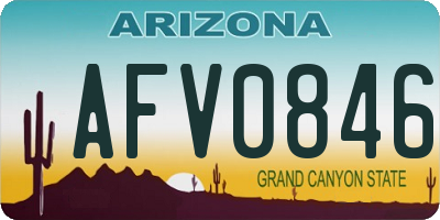 AZ license plate AFV0846