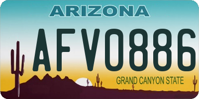 AZ license plate AFV0886