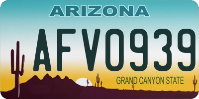 AZ license plate AFV0939