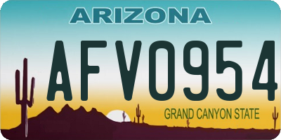 AZ license plate AFV0954