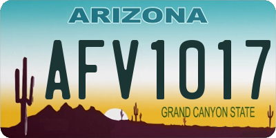AZ license plate AFV1017
