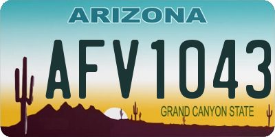 AZ license plate AFV1043