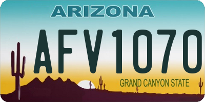 AZ license plate AFV1070