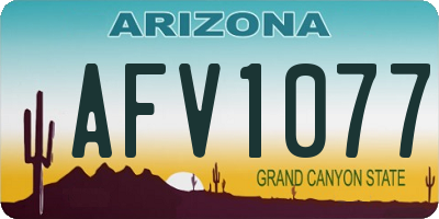 AZ license plate AFV1077