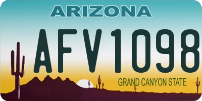 AZ license plate AFV1098