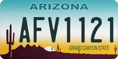 AZ license plate AFV1121