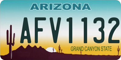 AZ license plate AFV1132