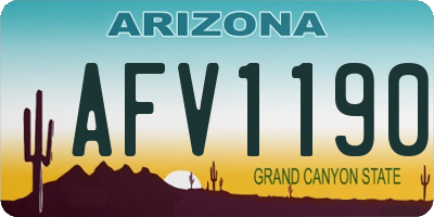 AZ license plate AFV1190