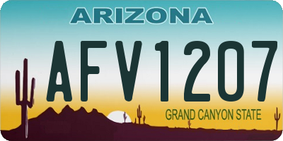 AZ license plate AFV1207