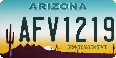 AZ license plate AFV1219