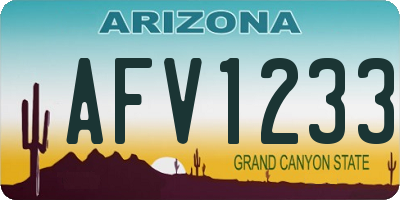 AZ license plate AFV1233