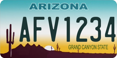 AZ license plate AFV1234