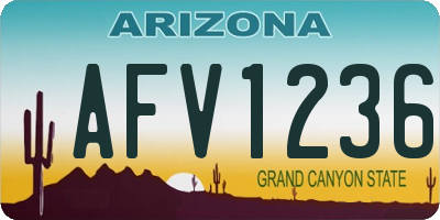 AZ license plate AFV1236