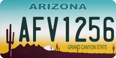 AZ license plate AFV1256