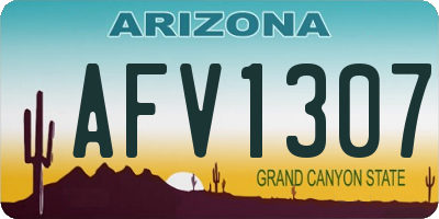 AZ license plate AFV1307