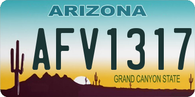 AZ license plate AFV1317