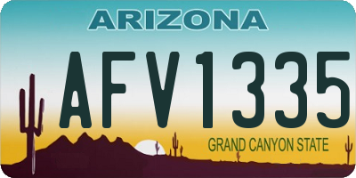AZ license plate AFV1335