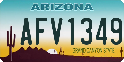 AZ license plate AFV1349