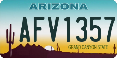 AZ license plate AFV1357