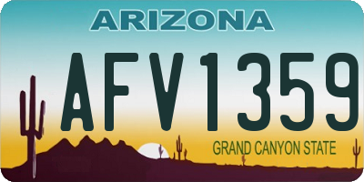 AZ license plate AFV1359