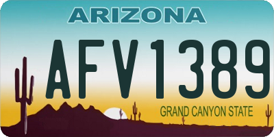 AZ license plate AFV1389